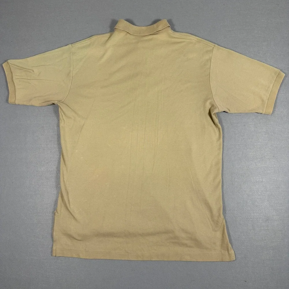 Vintage Polo Ralph Lauren Mens Polo Shirt M Tan‎ Cotton Crest Logo Short Sleeve